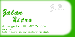 zalan mitro business card